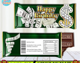 Money Candy Bar Wrapper - Etsy