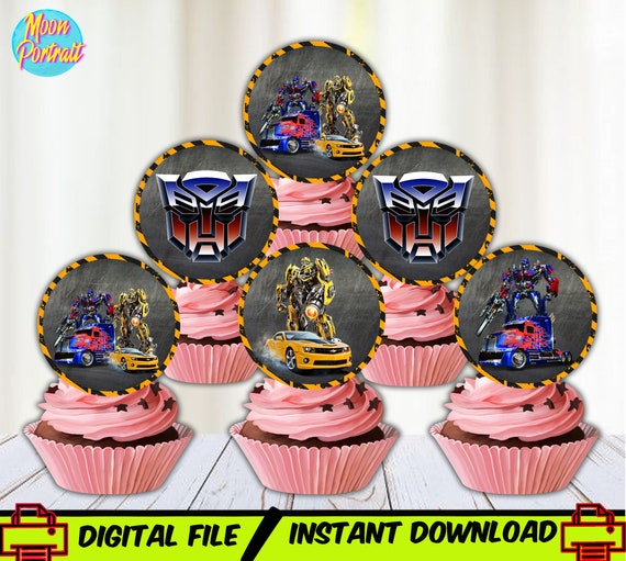 Transformer Cupcake Toppers Transformers Toppers Hummeln Etsy.de