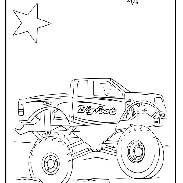 Awesome Monster Trucks Coloring Pages for Boys and Girls of all Ages!!