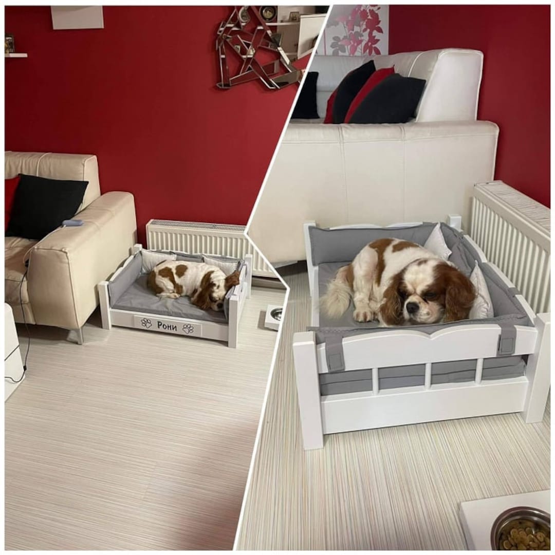 Wooden Bed for Dogs and Cats, Wooden Pet Furniture, Wooden Dog Bed, Wooden Cat Bed, Model Pery