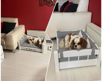 Wooden bed for dogs and cats, Wooden pet furniture, Wooden dog bed, Wooden cat bed, Model Pery