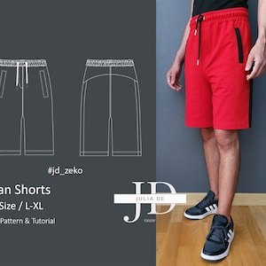 Man Shorts Zeko 44 EU Size PDF Sewing pattern & Tutorial