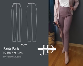 Pants Paris 50 EU Size PDF Sewing pattern & Tutorial