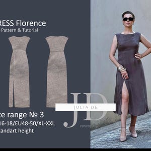 Florence dress XL-XXL(size range#3) PDF Sewing pattern,Tutorial|sleeveless dress pattern|women summer dress pattern|high waist dress pattern