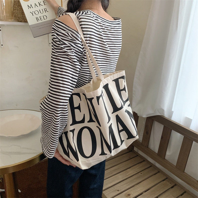 Gentle Woman Tote Bag Aesthetic Cute Totes Shopping Bag Etsy