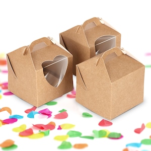 Rustic Kraft Brown Cupcake/Small gift boxes including optional window cutout