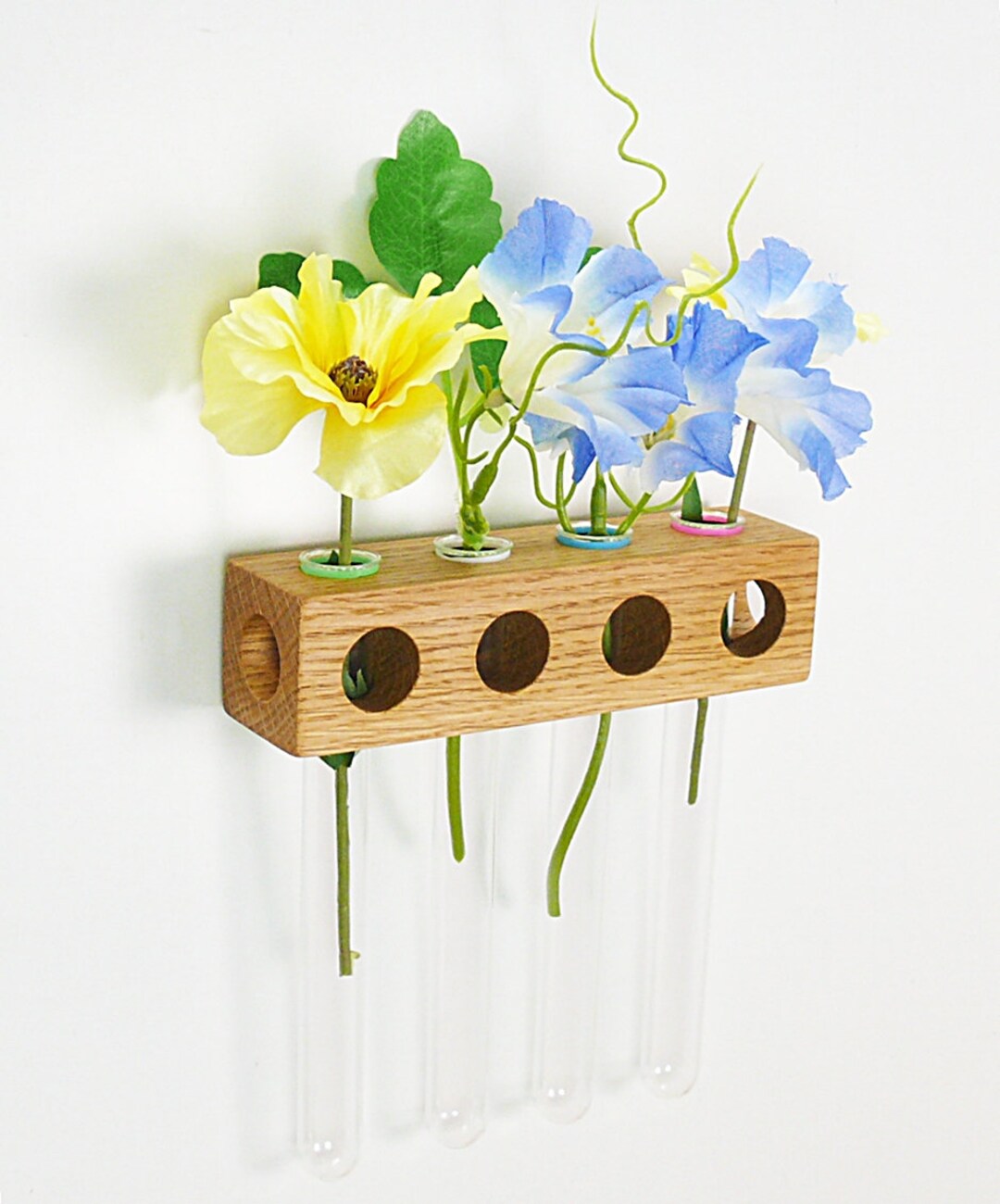 Set of 4 Window Vase Oak Flower Vase Glass Vase Wood Plant Etsy