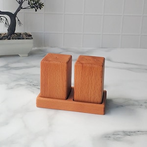 Wood Salt Pepper Shakers, Wooden Salt Pepper Shakers, Salt Pepper Shakers, Wood Spice Rack , Wooden Spice Rack, Single or Set Variation