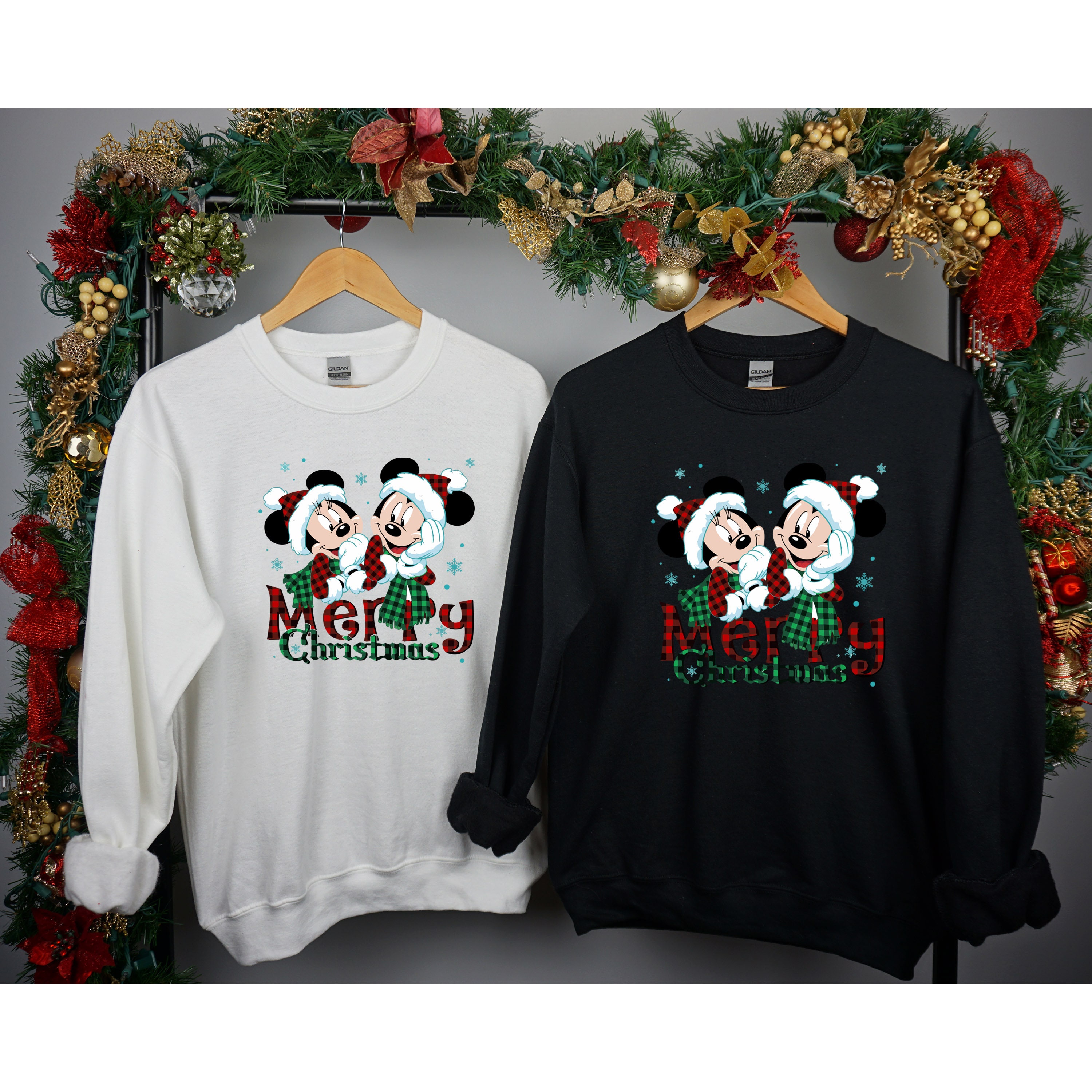 Discover Vintage Disney Christmas Sweatshirt, Mickey and Minnie Christmas Sweatshirt
