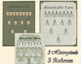 Grafik-Paket für Ahnenblatt "trees&leaves" zum Download