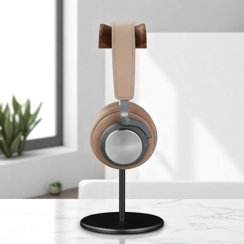 Jcurycke Headset Holder With 6cm Wide Walnut Headrest,Headphone Holder - View #4