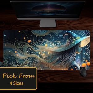 Witchcraft desk mat, Enchanted Woods, witch desk decor, witchy gifts, rgb mousepad, gift for her him mom