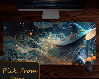 Witchcraft desk mat, Enchanted Woods, witch desk decor, witchy gifts, rgb mousepad, gift for her him mom