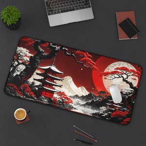 Japanese Fantasy Desk Mat, XL Gaming Mousepad and MTG Playmat, Office Decor image 10