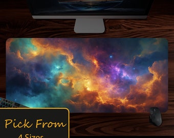Nebula Space Storm Desk Mat Desk Mat, Sci-Fi Mouse Pad,  Office Accessory Unique Design Decor, Control for Competitive Gamers, xmas gift