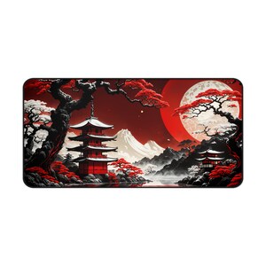 Japanese Fantasy Desk Mat, XL Gaming Mousepad and MTG Playmat, Office Decor image 6
