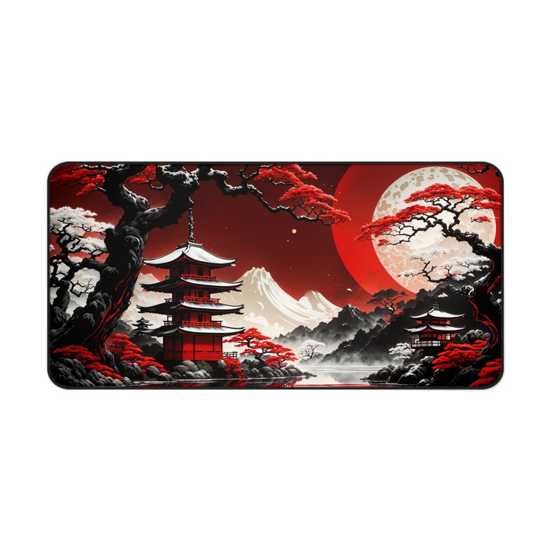 Japanese Fantasy Desk Mat, XL Gaming Mousepad and MTG Playmat, Office Decor image 6