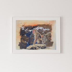 Monkey Business, original painting, gouache