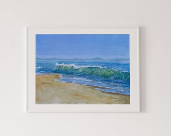 Bright Shore, origineel schilderij, gouache