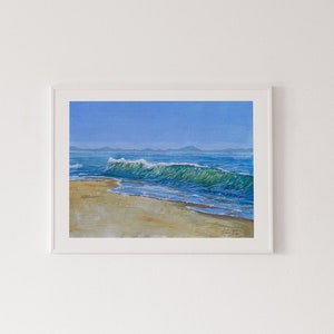 Bright Shore, original painting, gouache