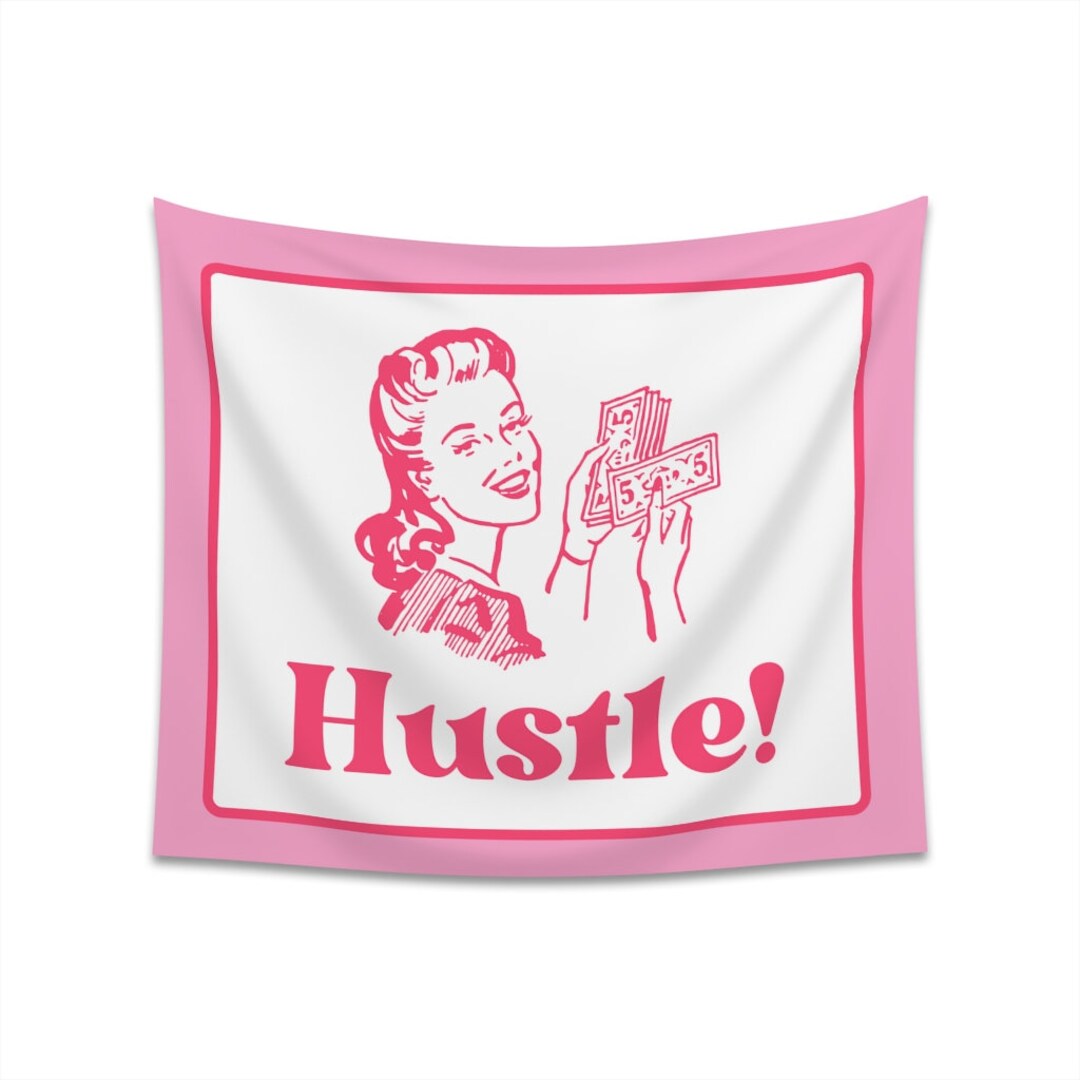 Funny Tapestry Hustle Preppy Tapestry Aesthetic Wall Etsy