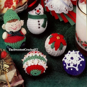 Christmas balls crochet patterns DIY Holidays ornaments Christmas tree decor Thread 10 Vintage 80s INSTANT DOWNLOAD Pdf