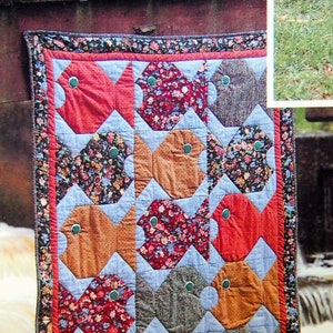 Fish quilt sewing pattern Baby quilt Fish sewing pattern 42 x 51 inches Home decor DIY Vintage pattern INSTANT DOWNLOAD Digital Pdf