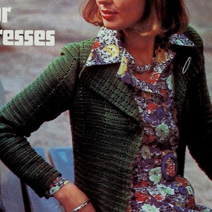 INSTANT DOWNLOAD PDF Crochet cardigan pattern Women crochet jacket Crochet vintage patterns