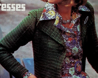 INSTANT DOWNLOAD PDF Crochet cardigan pattern Women crochet jacket Crochet vintage patterns