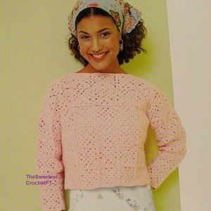 Granny squares crochet sweater pattern Womens motifs pullover crochet pattern Bust 42 inches DK 8 ply yarn INSTANT DOWLOAD Pdf