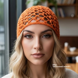 Womens plain strip in trellis crochet pattern to wrap around head 52 inches-7.5 inches wide DK 8 ply yarn Vintage 70's INSTANT DOWNLOAD Pdf