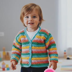 Boys stripes jacket crochet pattern Child crochet cardigan sweater pattern Vintage 3 sizes: 2-4 Worsted weight yarn INSTANT DOWNLOAD PDF
