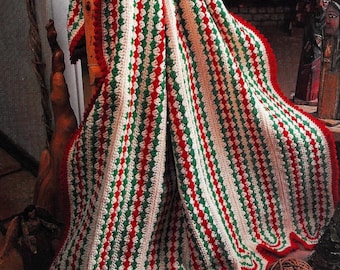 Christmas blanket crochet pattern Christmas Afghan Throw Xmas gift Home decor DIY Worsted 10 ply yarn Vintage 90s INSTANT DOWNLOAD Pdf