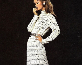 Crochet dress pattern Long dress crochet pattern Dress pattern pdf Maxi dress pattern Vintage 70s Fashion INSTANT DOWNLOAD PDF