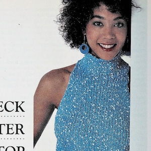 INSTANT DOWNLOAD PDF Knitting Halter top pattern Women top pattern Summer clothing pattern Knitting pattern Vintage fashion