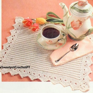 Placemat crochet pattern Rectangular placemat Crochet home decor DIY Easy crochet pattern Vintage pattern 14x18&quot; INSTANT DOWNLOAD Pdf