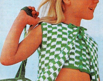 4 piece beach outfit crochet pattern Swimsuit Swimwear pattern Crochet cover up Vintage 70s INSTANT DOWNLOAD PDF