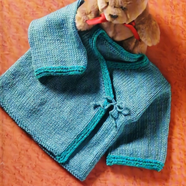 INSTANT DOWNLOAD PDF  Baby wrap kimono sweater knitting pattern Toddler Matinee cardigan 12 to 24 months.