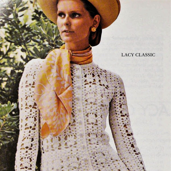 DESCARGA INSTANTE PDF Patrón de falda y cárdigan de traje de crochet para mujer Patrón de crochet set de encaje Patrón de crochet vintage