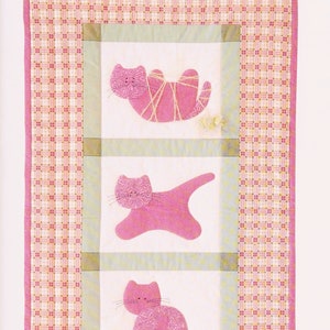 Cats quilt sewing pattern Baby quilt pattern Kitties quilt Appliqué Size: 21.5 x 38.5 inches Vintage pattern INSTANT DOWNLOAD Digital PDF