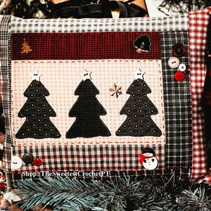Christmas Pine Tree Pillow Quilting Pattern, Festive Holiday Home Décor, Easy DIY Pillow for Christmas Size: 14&quot; x 10.5&quot; INSTANT DOWLOAD Pdf