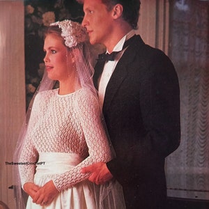 Corpete de noiva com padrão de tricô lindo corpete rendado para vestido de noiva 3 tamanhos S-L Vintage 80s DOWNLOAD INSTANTÂNEO PDF