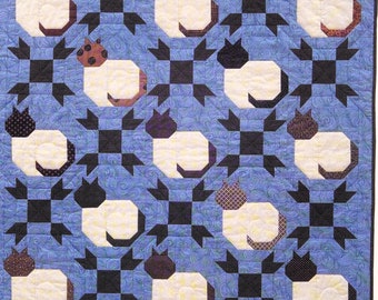 Siamese cats quilt sewing pattern Cat lovers quilting patchwork 49.5 x 49.5 inches Home decor DIY Vintage pattern INSTANT DOWNLOAD Pdf