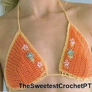 Crochet bikini pattern with flowers Crochet summer patterns Beachwear clothing INSTANT DOWNLOAD PDF