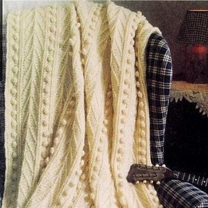 Tree of life and boobles knitting afghan Blanket knitting pattern Tree quilt pattern Home decor Worsted yarn Vintage INSTANT DOWNLOAD PDF