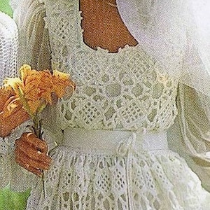 INSTANT DOWNLOAD pdf Crochet Wedding dress pattern Women crochet dress patterns Crochet vintage OFFER Crochet heart ring cushion