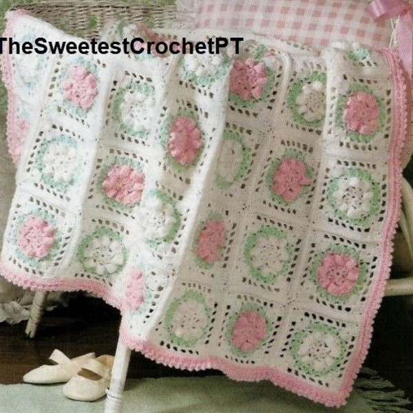 Baby blanket crochet pattern Crochet daisy granny square blanket Crochet flower blanket pattern Daisy blanket Sport yarn INSTANT DOWNLOAD