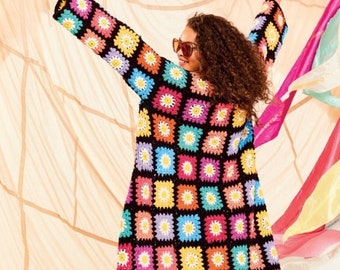 INSTANT DOWNLOAD PDF Granny square jacket pattern Women crochet grannies cardigan pattern Crochet patterns