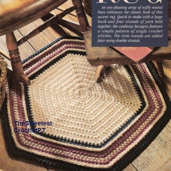 Easy and quick rug crochet pattern Crochet mat pattern Home decor DIY Worsted 10 ply yarn INSTANT DOWNLOAD Pdf