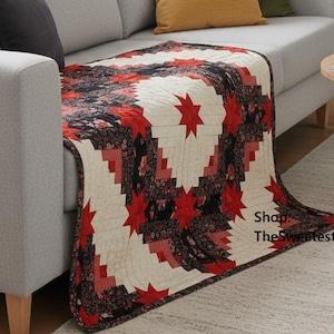 Christmas star quilt pattern Small quilt patchwork sewing Holiday Home decor DIY 37 x 37.5 inches Vintage pattern INSTANT DOWNLOAD Pdf